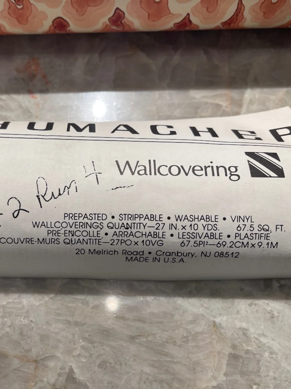 New with Tags Schumacher Vintage Wallpaper One Roll 67.5 sq ft 27